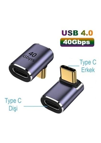 Derece Type-C Çevirici 40 Gbps 90 Derece Typec Çevirici modelleri