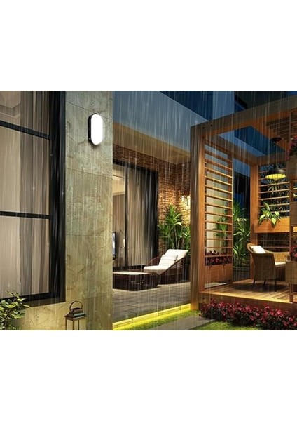 20W Bahçe Balkon Banyo Teras Duvar LED Işık Nem Su Geçirmez Siyah Kasa Beyaz Işık 6400K fiyatları