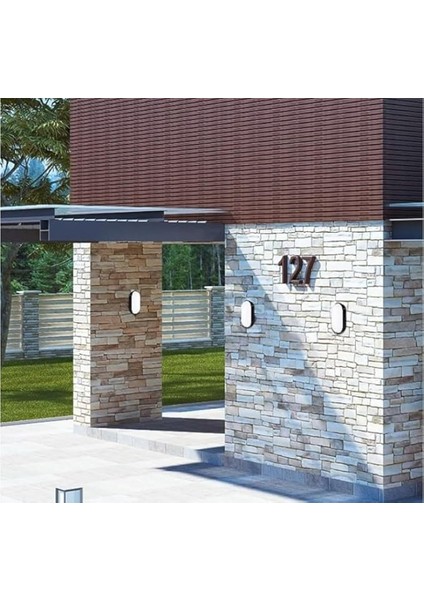 20W Bahçe Balkon Banyo Teras Duvar LED Işık Nem Su Geçirmez Siyah Kasa Beyaz Işık 6400K fırsatları