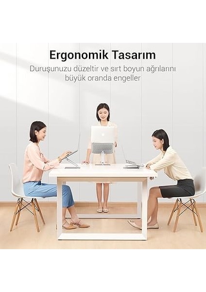 Alüminyum Notebook Standı Yükseklik ve Eğim Ayarlı Ergonomik Metal Laptop Standı 11-17 Inch Arası Notebook Dizüstü Bilgisayar Standı, Ayarlanabilir indirimleri