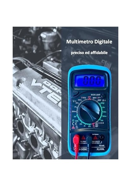 LCD Arka Aydınlatmalı Dijital Multimetre Test Cihazı - Akım, Ac/dc Gerilim, Direnç, Süreklilik, Diyotlar Vb., Mavi, 9 Volt Pil ve Test Uçlarıyla (Ev Dekorasyonu) B07H9VF29K (De) indirimleri