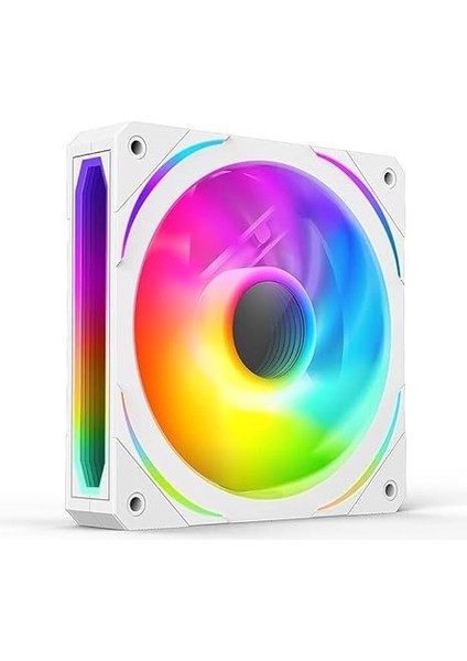 Prism 120 mm Gen5 Argb Kasa Fanı Beyaz, Faset Rgb Etkisi 5 V 3 Pinli Anakart Syncable 4-Pin Ayna Pwm, Bilgisayar Kasaları ve Sıvı Radyatörler Için Uygun