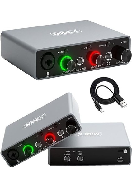 Midi Paket-2 Stüdyo Ekipmanları Seti Ses Kartı Midi Klavye Mikrofon Kulaklık modelleri