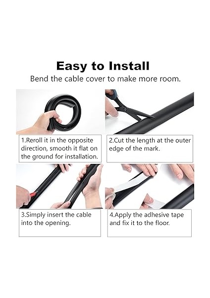 Kablo Kanalı, Kendinden Yapışkanlı, Esnek Kablo Koruması, 3 M x 20 mm x 10,2 Mm, Esnek Kablo Kanalı, Zemin Düz, Kablo Kanalı, Ev, Ofis, Okul, Depo Için Esnek (1 Kablo / 3 M, Siyah) fırsatları