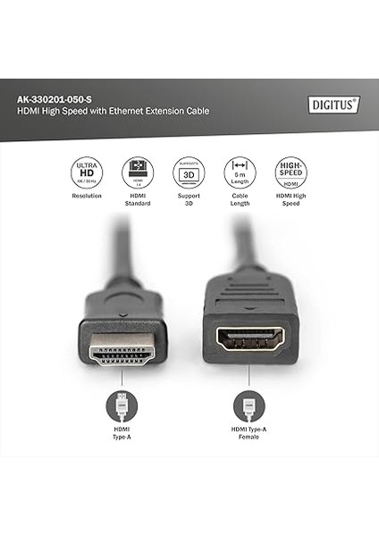 Assmann AK-330201-050-S HDMI Yüksek Hızlı Ethernet Uzatma Kablosu modelleri
