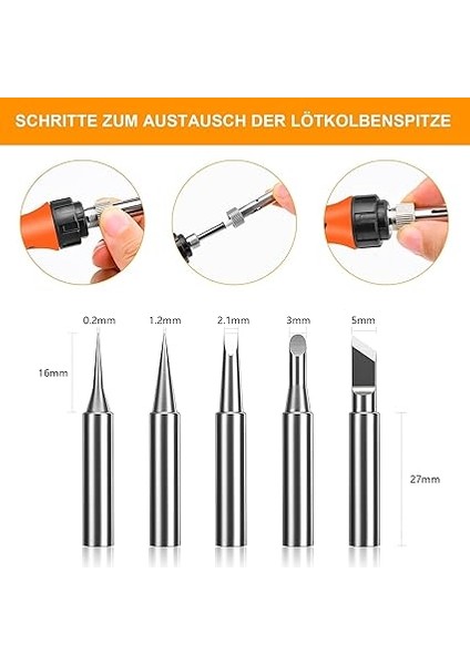 Havya Seti, 90 W LED Havya, Ayarlanabilir ve Kilitlenen Sıcaklıklar 180℃-480℃, 5 Lehim Ucu, Lehim Teli, Lehim Tutucu, Cımbız, Elektrikli Işler Için Lehim Seti fırsatları