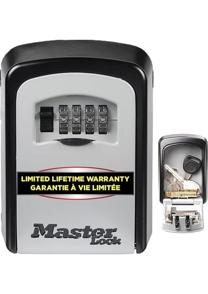 Lock Duvar Montajı Için Sayı Kombinasyonlu Kilitli Kasa/kilitli Kasa, Gri/siyah, Anahtarınızı Başkalarıyla Güvenle Paylaşmak Için – 163 Cm3, Duvar Askısı, Dış Mekan, 11,9 x 8,5 x 3,6 cm