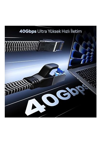 Cat8 Ethernet Patch Adsl Modem Internet Kablosu (Cat8, 5 Metre) fırsatları
