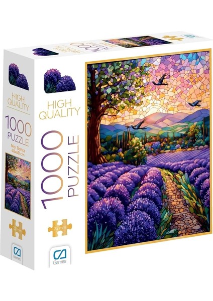 Games Mor Bahçe 1000 Parça 2,2mm Kalınlık 48X68CM Profesyonel Hobi Puzzle Yapboz Serisi