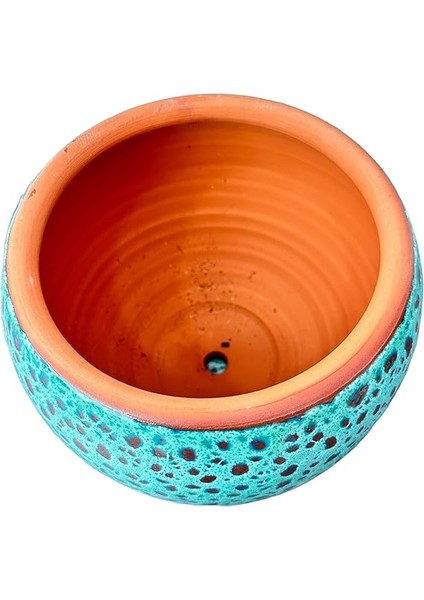 Tasarımı Ev Dekorasyon Turkuaz Şekilli Artistik Çift Sırlı Iç ve Dış Mekan Kullanımlı Tabaklı Toprak Terrakota Saksı Saksılık Salon Çiçeklik fırsatları
