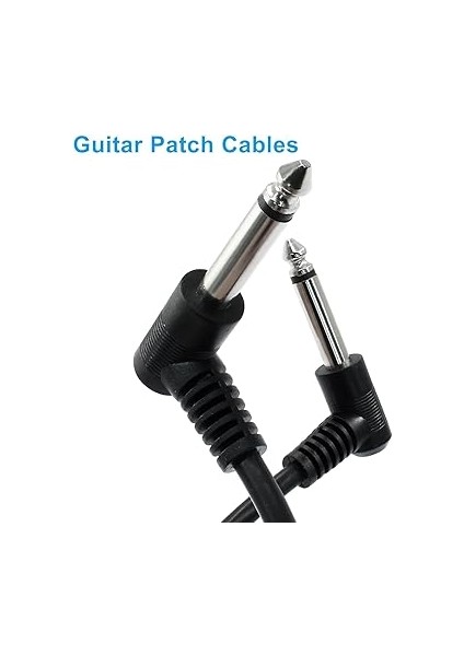 6 Paket 6 Inç Gitar Yama Kabloları, Gitar Için 1/4 Inç Ts Dik Açılı Yama Kabloları (Siyah) fırsatları
