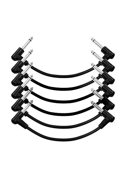 6 Paket 6 Inç Gitar Yama Kabloları, Gitar Için 1/4 Inç Ts Dik Açılı Yama Kabloları (Siyah) indirimleri