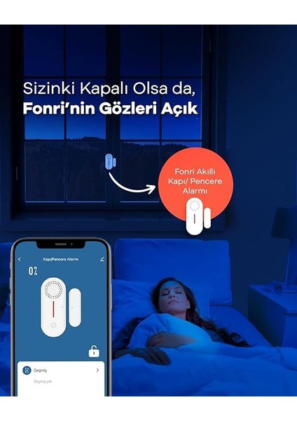 Akıllı Kablosuz Kapı Pencere Alarmı, Mobil Bildirim, Wifi, Uzaktan Takip, 2 Yıl Garantili ve Tuya Destekli (1) modelleri