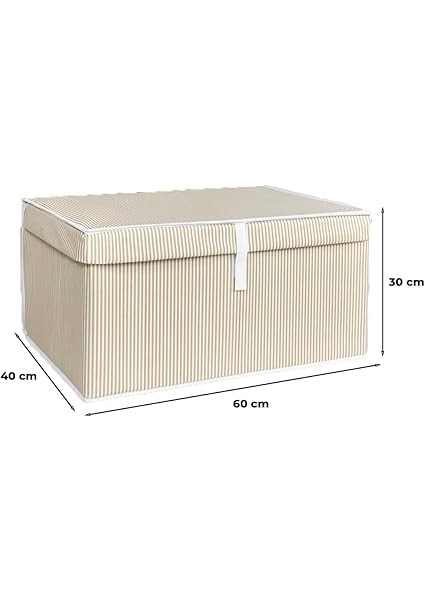 Home Çok Amaçlı Kapaklı Sandık Tipi Hurç Organizer – Büyük Boy Saklama Kutusu – Dolap Içi, Yatak Altı ve Baza Altı Için Sert ve Dayanıklı Depolama Çözümü – Katlanabilir (Krem, 60X40X30 Cm) fırsatları