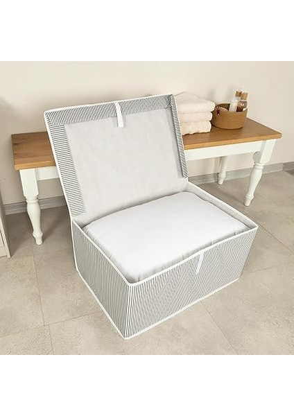 Home Çok Amaçlı Kapaklı Sandık Tipi Hurç Organizer – Büyük Boy Saklama Kutusu – Dolap Içi, Yatak Altı ve Baza Altı Için Sert ve Dayanıklı Depolama Çözümü – Katlanabilir (Krem, 60X40X30 Cm) indirimleri