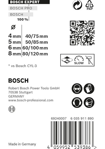 4 x Expert Cyl-9 Multiconstruction Matkap Seti (Beton, Yumuşak Fayans, Ø 4-8 Mm, Profesyonel Aksesuar, Darbeli Matkap/tornavida, Matkap/tornavida) fırsatları