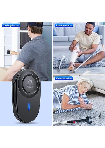 Kablosuz Zil, Dış Mekan Için Su Geçirmez, Kablosuz Kapı Zili, Kablosuz Set, Dış Mekan Için Kablosuz Kapı Zili, Kablosuz, Uzaktan Kumandalı Kapı Zili, 52 Melodi, 5 Ses Seviyesi, Siyah indirimleri