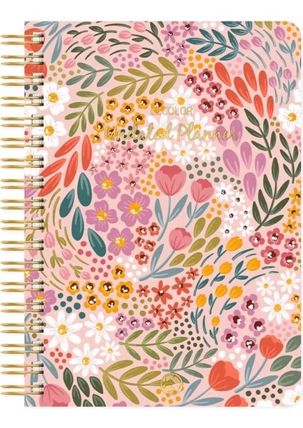Color Süresiz Planlayıcı Spiralli Ajanda Defter Botanical 17X24 cm