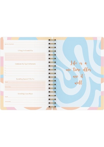 Color Süresiz Planlayıcı Spiralli Ajanda Defter Botanical 17X24 cm modelleri