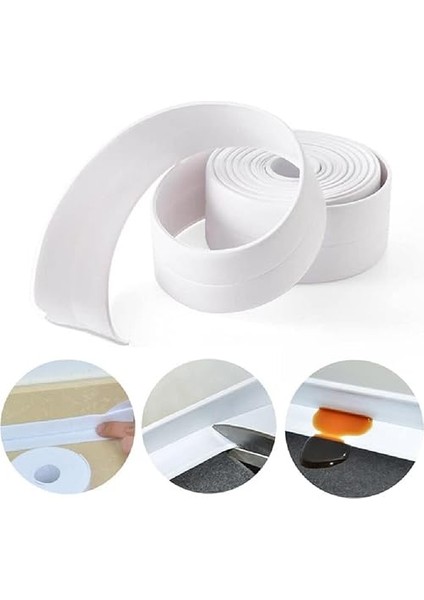 Sızdırmaz Derz Bandı 3.2 M Banyo Küvet Mutfak Lavabo Beyaz Su Sızdırmaz Bant Su Geçirmez Kenar Bandı Sızdırmazlık Tamiri.