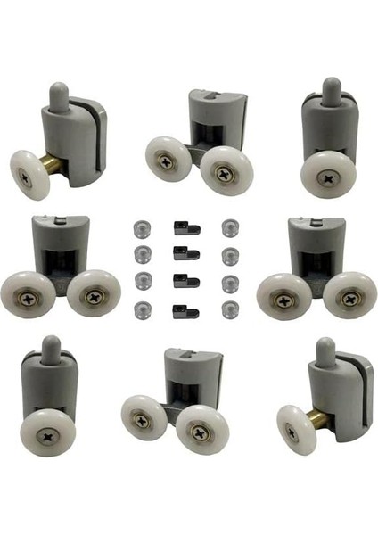 Duşakabin Tekerleği Cam Kabin Tekeri Rulman Plastik 8 Li Set Teker Çapı 22 mm