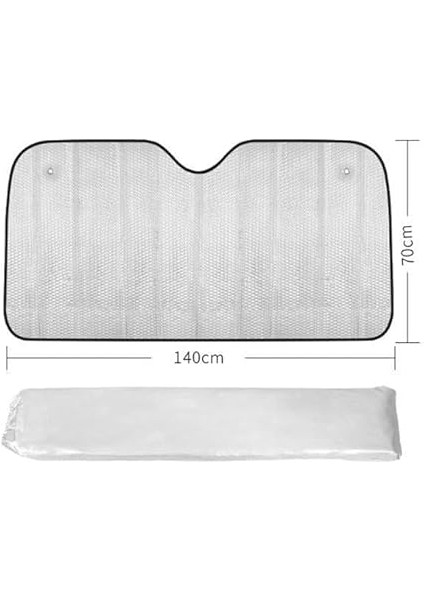 Ön Cam Güneşliği Oto Metalize Alüminyum Katlanabilir Güneşten Koruyucu Perde Güneşlik 140X70C fırsatları