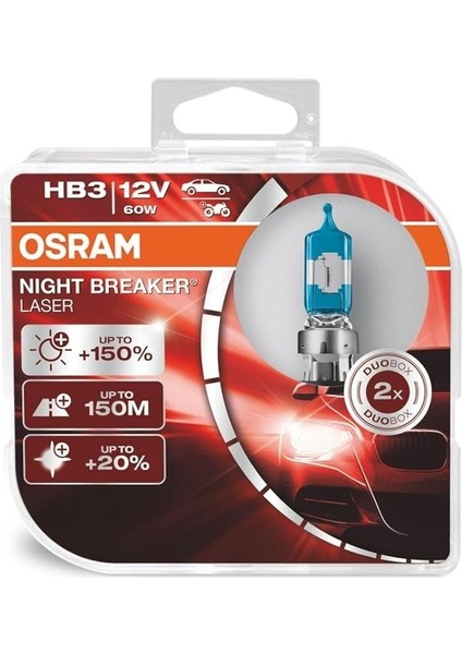 Night Breaker Laser Ampul HB3-9005%150 Daha Fazla Işık