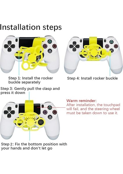 Ps4 Oyun Denetleyicisi Mini Direksiyon Değiştirme Sony Ps4 Yarış Oyunu Aksesuarları Için (Sarı) fırsatları