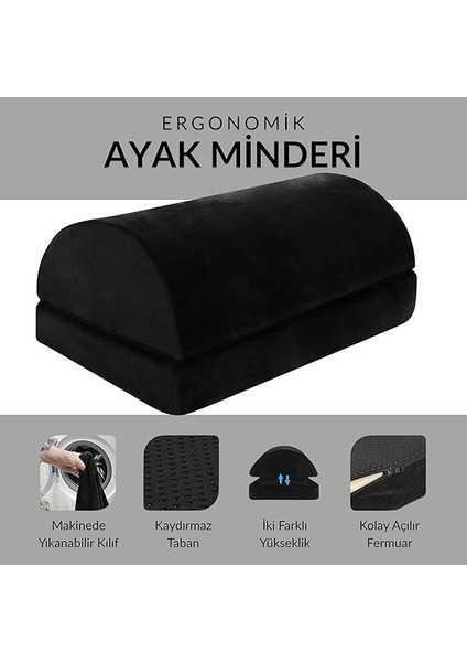 Ergonomik Visco Ayak Minderi, Oyun Koltuğu ve Ofis Koltuğu Için Anti Alerjen Ayak Yastığı, Ayak Koyma Yeri Taburesi, Çok Amaçlı Rahatlatıcı Yarım Silindir Iki Parça Masa Altı Ayak Desteği fiyatları