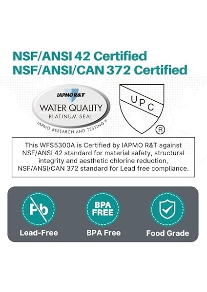 WFC5300A Lavabo Altı Su Filtresi Sistemi, 3 Yıl Veya 22000 Galon Ultra Yüksek Ömür, Icepure WFS5300A Lavabo Altı Su Filtrasyon Sistemi Için Değiştirme, Ağır Metalleri Çıkarır, Klor fiyatları