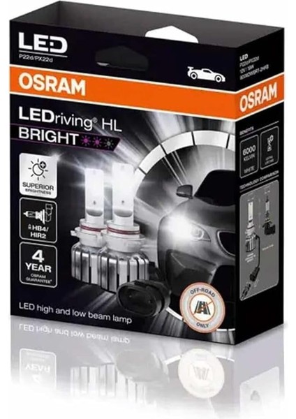 Far Ampulü LED Hb4/hır2 12V 19W Bright Model 9006DWBRT-2HFB