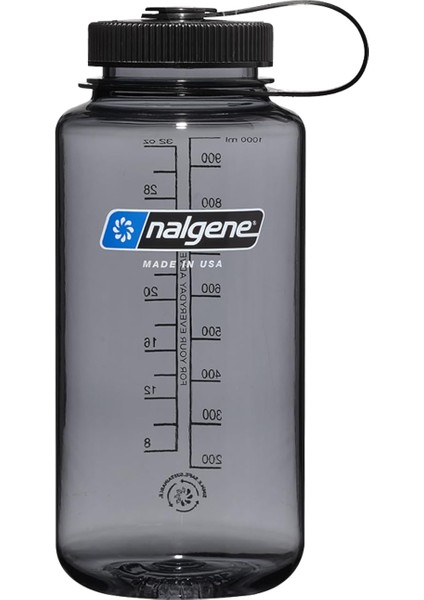 Sustain Tritan Bpa Içermeyen Su Şişesi,%50 Plastik Atıktan, 900 Ml, Geniş Ağız, Gri Siyah Kapaklı