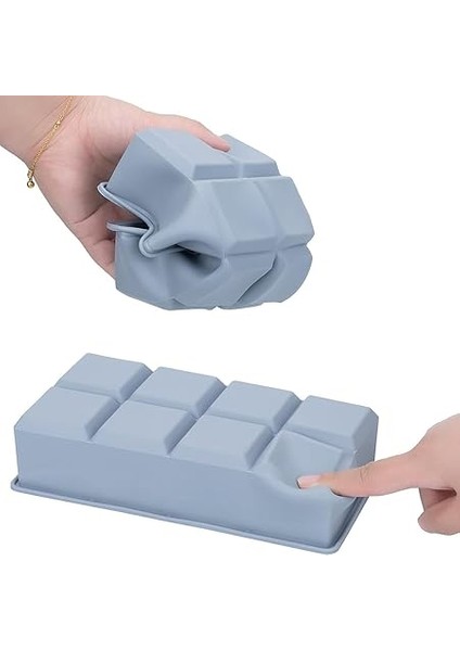 Chef Kapaklı Silikon Buz Kalıbı - Bpa Içermeyen, Viski ve Kokteyller Için Büyük Buz Kalıpları, 2 Inç Büyük Buz Küpleri Yapmak Için Kolayca Çıkarılabilen Silikon Buz Kalıbı, Gri indirimleri