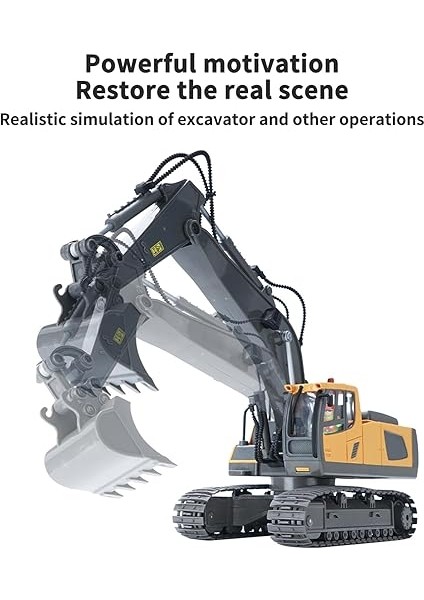 Rc Ekskavatör 1/20 Hz 11CH Rc Inşaat Kamyonu Mühendislik Araçları Hafif Müzikli Çocuklar Için Eğitici Lar modelleri