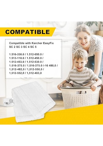 Kärcher Easyfix Sc 2, Sc 3, Sc 4, Sc 5 Zemin Başlığı ile Uyumlu 5 Mikrofiber Bez Seti fırsatları