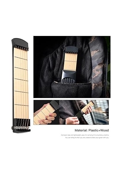Fret Cep Gitar, Taşınabilir Cep Gitar Ahşap Mini Gitar Gitarist Için Saklama Çantası Için Altıgen Anahtar ile indirimleri