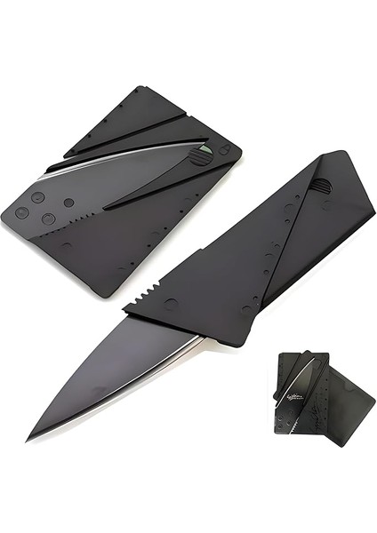 Kredi Kartı Şeklinde Bıçak,cardsharp,deri Kartlık Hediyeli