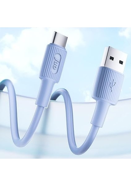 66W Usb-A To USB Type-C Silikon Hızlı Şarj ve Data Kablosu Mavi 1 Metre fiyatları