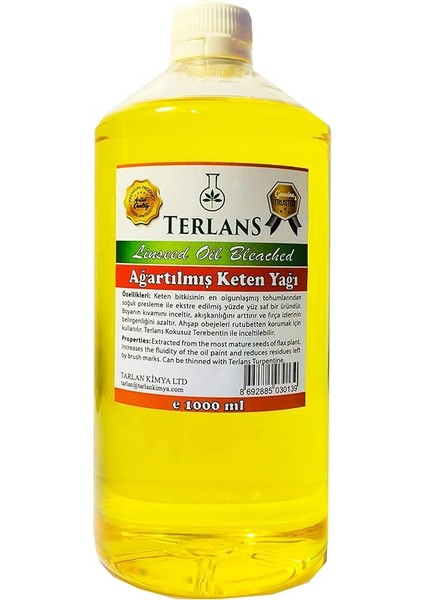 Keten Yağı Resim Yağı Ahşap Koruyucu 1000 ml Linseed Oil