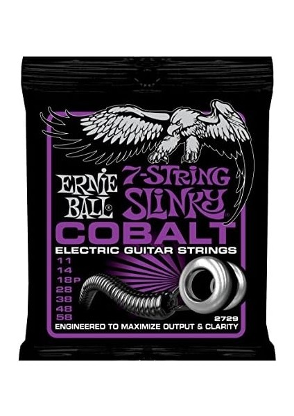 Ball Power Slinky Kobalt 7 Telli Elektro Gitar Telleri, Ölçü 11-58 fiyatları
