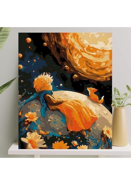 Boyama Tuval Seti Fırça Boya Dahil (Çıtalı) 40X50 cm - Küçük Prens