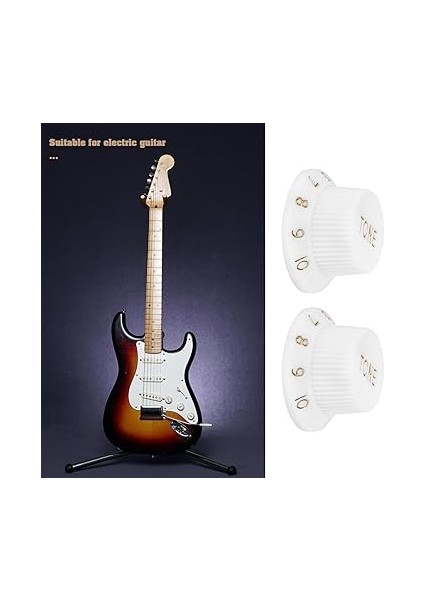 Beyaz Düğme Seti, Anahtar Ucu Seti, 2 Ton, 1 Ses Şiddeti Seti, Fender ile Uyumlu, Stratocaster Gitarlar, E Gitarlar ile Uyumlu, St Tarzında modelleri