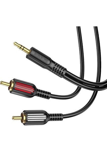 Kablo Aux Audio 3.5mm To Çift Rca Aux Standart Ses Kablosu 3.5mm Kulakık Çıkışlı Tablet Bilgisayar Telefon ve Mp3 Çalar Ile Amfi Bağlantı Kablosu 150CM BL11