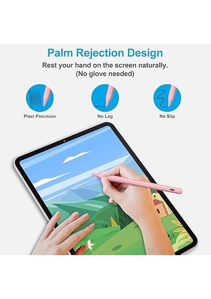 2024-2018 Için Stylus Kalem, iPad 10./9.-6. Nesil/ipad Pro 11"/12.9"/m4, iPad Air 5/4/3/11"-13" M2, iPad Mini 6/5 Için 2 Kat Daha Hızlı Şarj Kalemi - Eğme Fonksiyonu/avuç Içi Reddetme modelleri