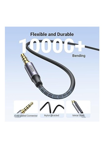 3.5mm Hi-Fi Erkek To Erkek Trrs Aux Ses ve Mikrofon Kablosu 2 Metre fırsatları