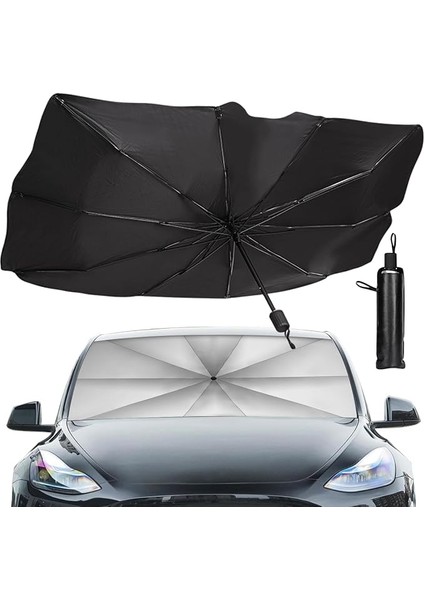 Sedan Suv Araba Güneşliği, Ön Cam Uv Işınları ve Isı Için Güneşlik Koruyucu, Katlanabilir Ön Cam Güneşlik Şemsiyesi, Arabayı Serin Tutun, Kullanımı Kolay/saklayın, 137 cm x 81 cm