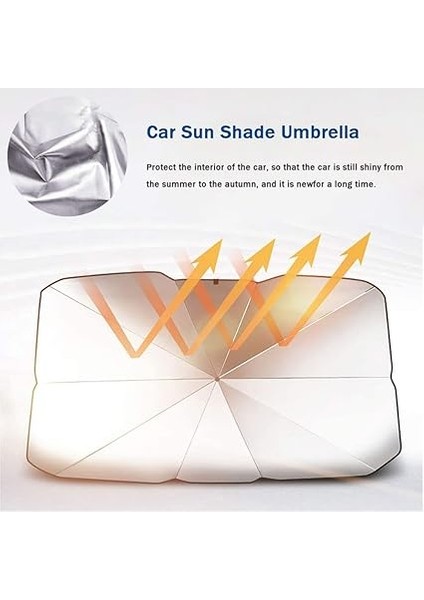Sedan Suv Araba Güneşliği, Ön Cam Uv Işınları ve Isı Için Güneşlik Koruyucu, Katlanabilir Ön Cam Güneşlik Şemsiyesi, Arabayı Serin Tutun, Kullanımı Kolay/saklayın, 137 cm x 81 cm fiyatları