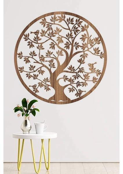 - Yaşam Ağacı Duvar Dekoru-Süsü, Lazer Kesim, Ahşap Dekoratif Tablo, KAHVERENGI-021 Kahverengi 48 x 48, Oturma Odası, Duvar Sanatçı fiyatları