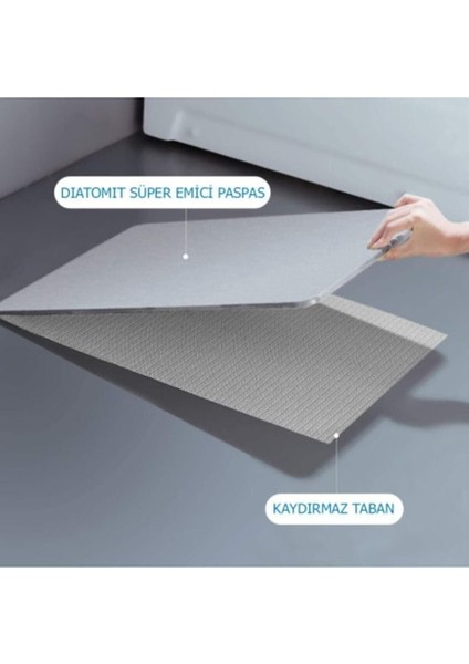 Koyu Gri Diatom Süper Emici Sihirli Hijyenik Paspas Diatomite Mat Diatom Banyo Paspası 600 * 390 * 9 kg fırsatları