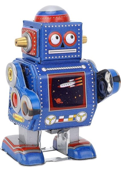 Robot Oyuncak, El Yapımı, Dekoratif, Ilginç, Vintage Kurmalı Robot, Restoran ve Kafe Için (Blue) indirimleri